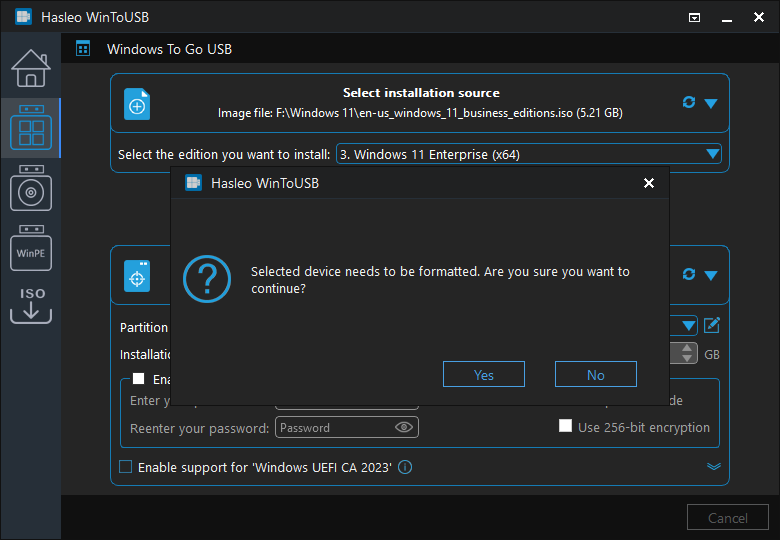 The drive needs to be formatted prompt
