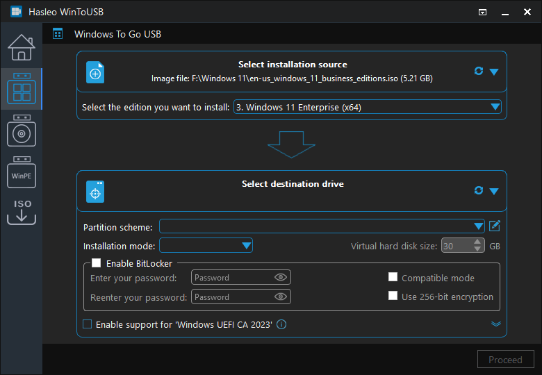 Select Windows edition